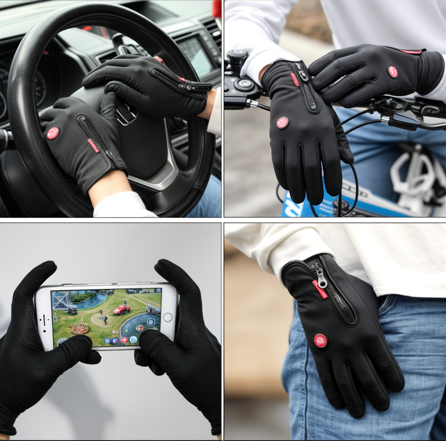 Winddichte thermische handschoenen - touchscreen, anti-slip, waterafstotend