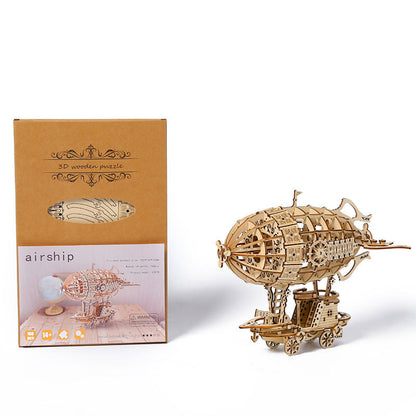 3D Houten Luchtvaartschip Puzzel – Creatief DIY Modelbouwpakket
