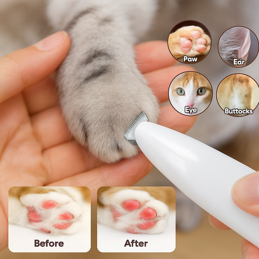 Waterdichte Honden- en Kattentrimmer met LED-licht en Breed RVS mes