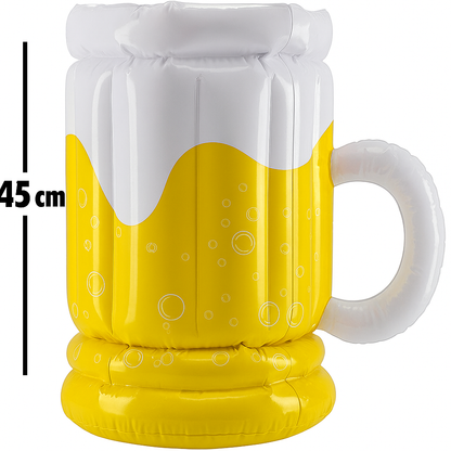 Opblaasbaar Bierglas Koeler - Grote Drankdrijver voor Feest & Zwembad - 45 cm