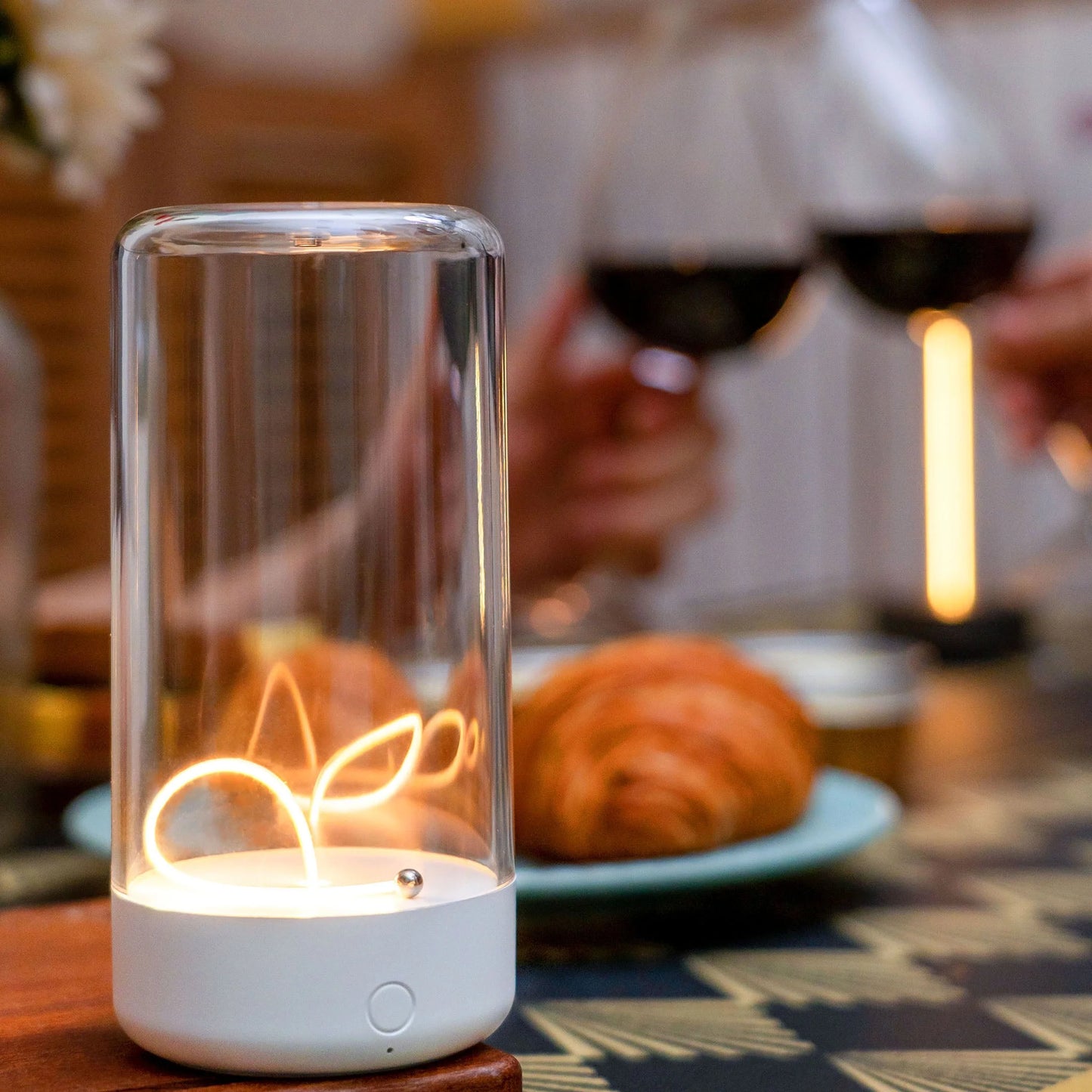 Night Lights 5.70 in Modern Bedside Table Lamp 3-Level Dimming Battery Operated Night Light