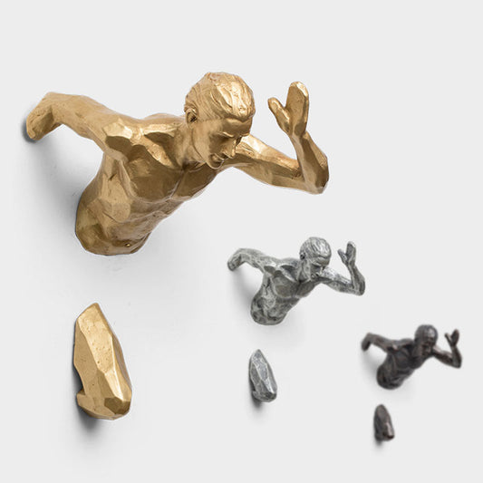 Moderne wanddecoratie beeld - abstracte lopende figuur in hars