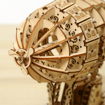 3D Houten Luchtvaartschip Puzzel – Creatief DIY Modelbouwpakket