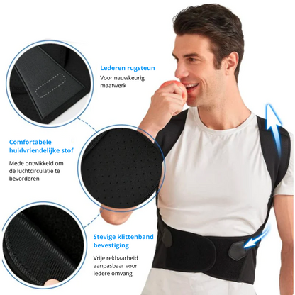 FlexiPosture Pro – Zwarte Ergonomische Houdingscorrector voor Volwassenen