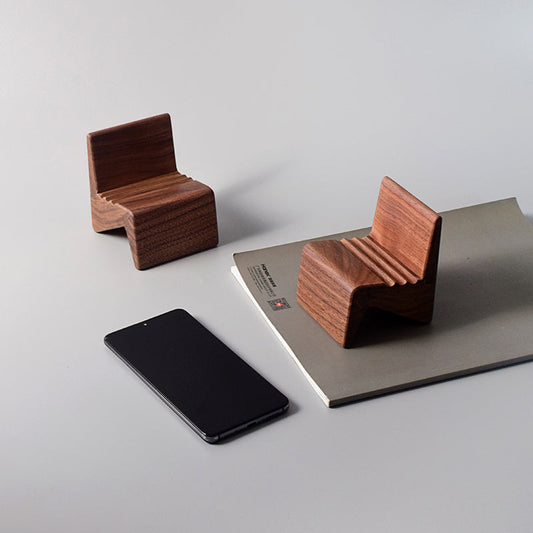 Houten Telefoonhouder - Creatief Minimalistisch Design voor Bureau
