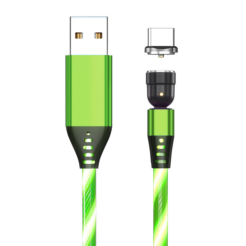 MagneticGlow 3-in-1 Oplaadkabel – Blauw/Rood/Groen 360° Draaibaar LED Snel Laden