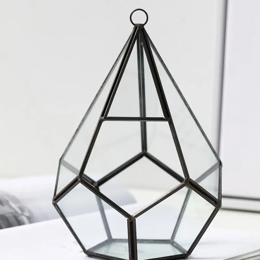 Geometrisch Glazen Bloempot Terrarium - Metaal & Glas - Modern Design
