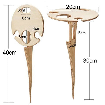 Opvouwbare houten wijnrek tafel voor buiten - ideaal voor picknick & tuin
