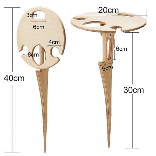 Opvouwbare houten wijnrek tafel voor buiten - ideaal voor picknick & tuin