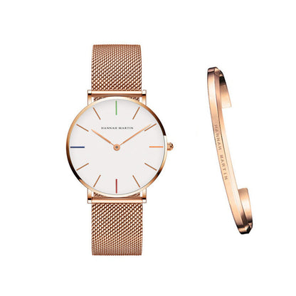 Dames horloge – roestvrij staal mesh – waterdicht – 36mm – quartz