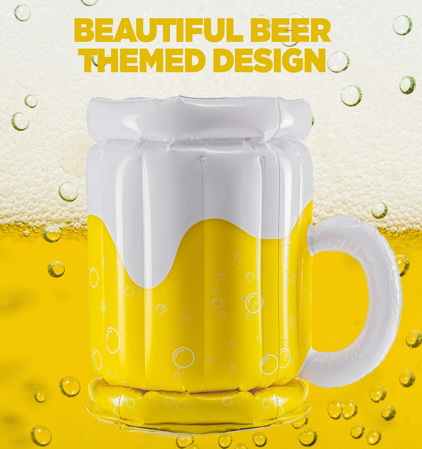 Opblaasbaar Bierglas Koeler - Grote Drankdrijver voor Feest & Zwembad - 45 cm