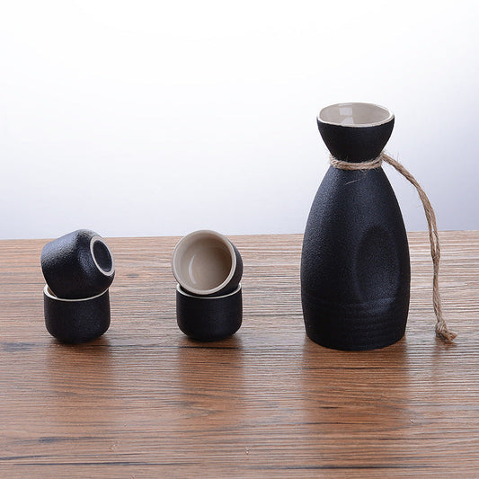 Japans Sake Complete Set - Keramiek - Vintage Look - 6 Cups