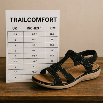 TrailWear Elegant | Orthopedische Dames Sandalen Zwart