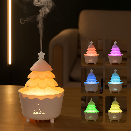 Aroma Diffuser Kerstboom Met Afstandsbediening – Stil, Kleurrijk Licht