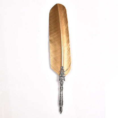 Vintage Veren Pen Set - Luxe Geschenkdoos, Roestvrij Staal