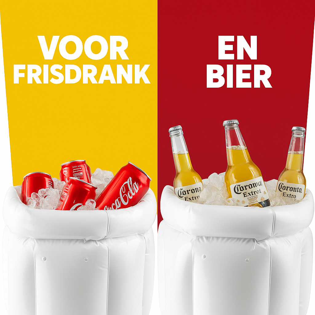 Opblaasbaar Bierglas Koeler - Grote Drankdrijver voor Feest & Zwembad - 45 cm