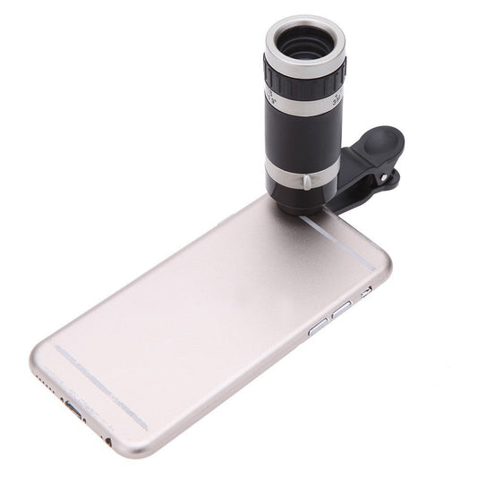Telelens 8x voor Smartphone – Optisch Glas – Clip-On