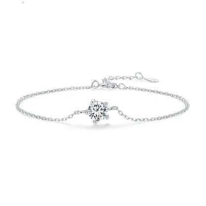Dames Armband Zilver 925 met Moissaniet - Luxe Klauwzetting - Elegant Design
