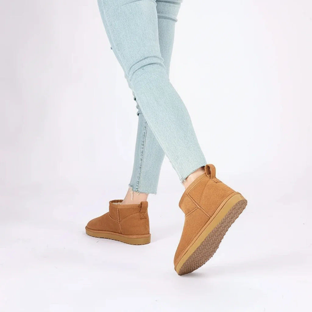 CozyStep winter dames boots - warme gevoerde enkellaarsjes suede look