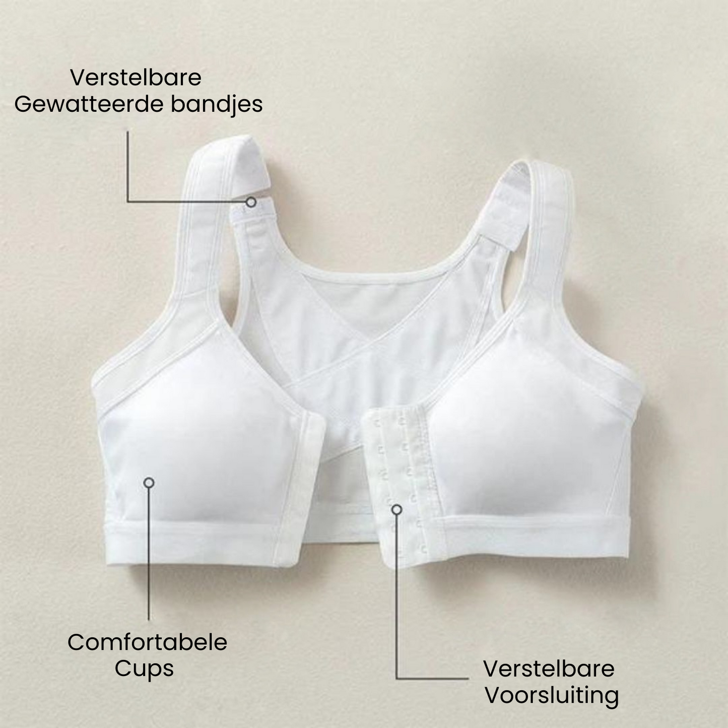 FlexiPosture | Comfortabele Houdingscorrigerende Beha in Wit/Zwart/Beige