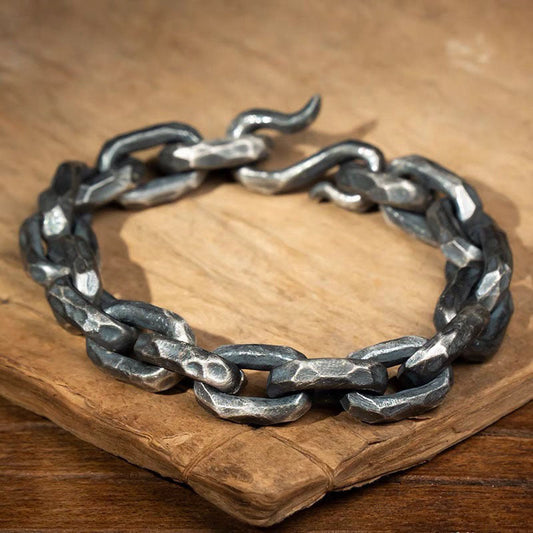 Heren Armband Schakel – Dikke Geometrische Schakelarmband