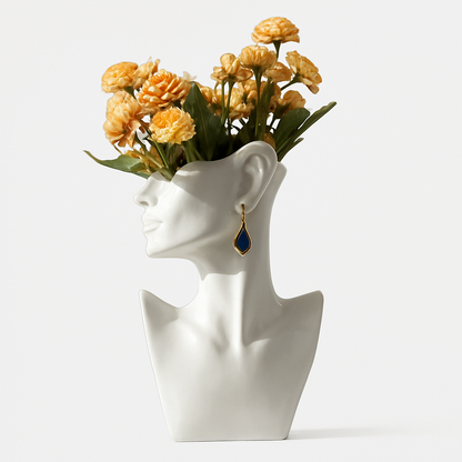 Moderne Abstracte Vaas Hoofd van Keramiek - Design Bloempot