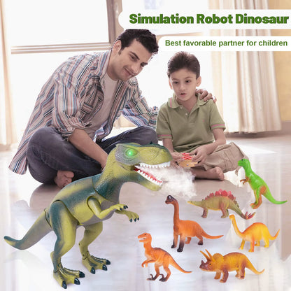 Remote Control Dinosaur Toy Spray Walking Tyrannosaurus Rex Roaring LED Light Children Dinosaur Toy Boy Girl Birthday Gift