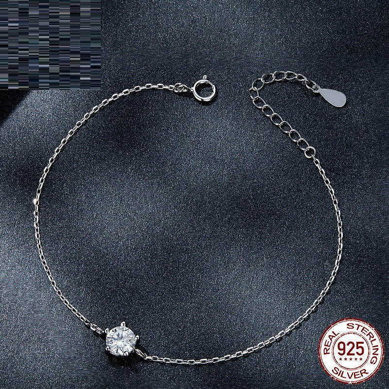 Dames Armband Zilver 925 met Moissaniet - Luxe Klauwzetting - Elegant Design