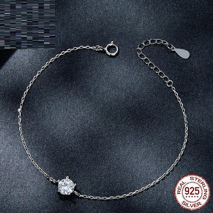 Dames Armband Zilver 925 met Moissaniet - Luxe Klauwzetting - Elegant Design