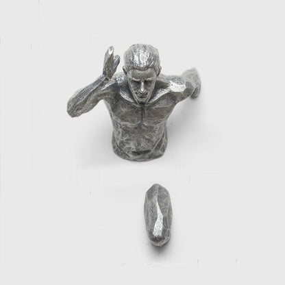 Moderne wanddecoratie beeld - abstracte lopende figuur in hars