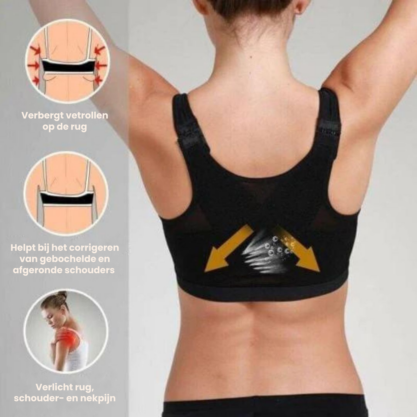 FlexiPosture | Comfortabele Houdingscorrigerende Beha in Wit/Zwart/Beige