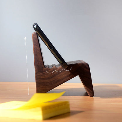 Houten Telefoonhouder - Creatief Minimalistisch Design voor Bureau