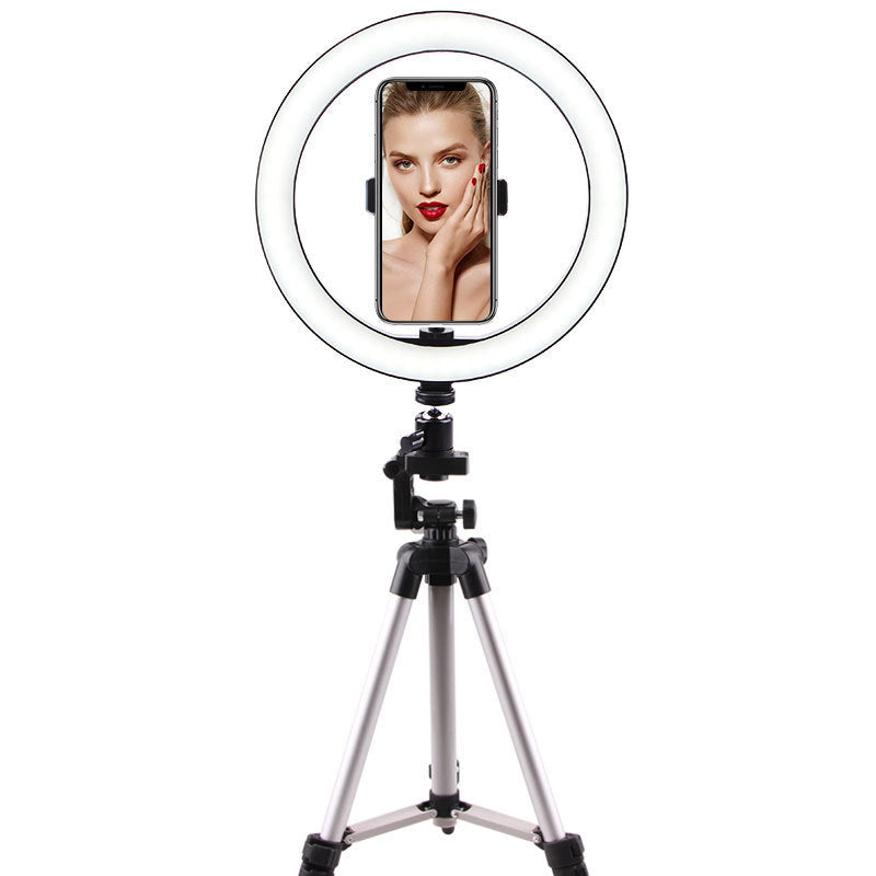 Selfie video ringlamp met statief en Bluetooth afstandsbediening – 26cm, LED - verstelbaar licht