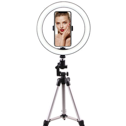 Selfie video ringlamp met statief en Bluetooth afstandsbediening – 26cm, LED - verstelbaar licht