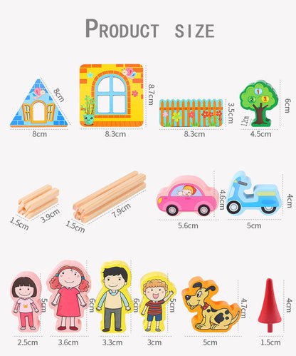 Houten bouwblokken set voor kinderen – kleurrijk educatief constructiespeelgoed