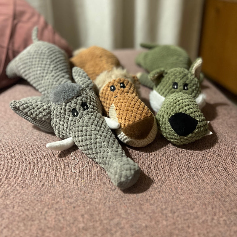 Plush - Extra Sterk Hondenspeelgoed Leeuw, Wolf of Olifant