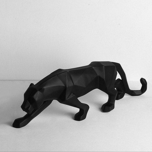 Moderne abstracte panter beeld - geometrisch design - resin sculptuur