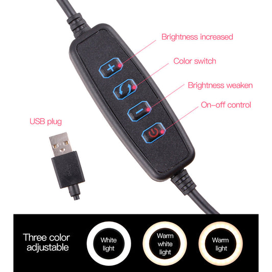 Selfie video ringlamp met statief en Bluetooth afstandsbediening – 26cm, LED - verstelbaar licht