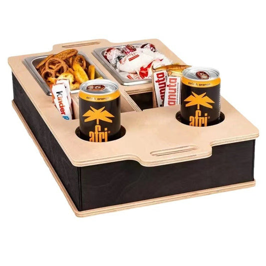 Houten Sofa Butler Snack- en Drankhouder – Natuurlijke Organizer 42x27cm