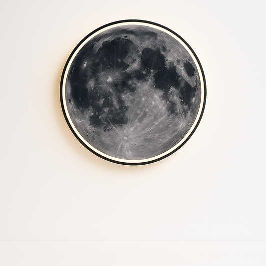 Moderne LED Maan Wandlamp - Minimalistisch Design - Dimbaar - Zwart Metaal