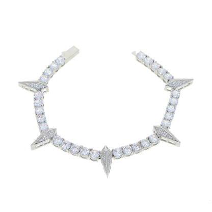 Puntige Armband met Volledig Strass – Punk Stijl - Zirkonia