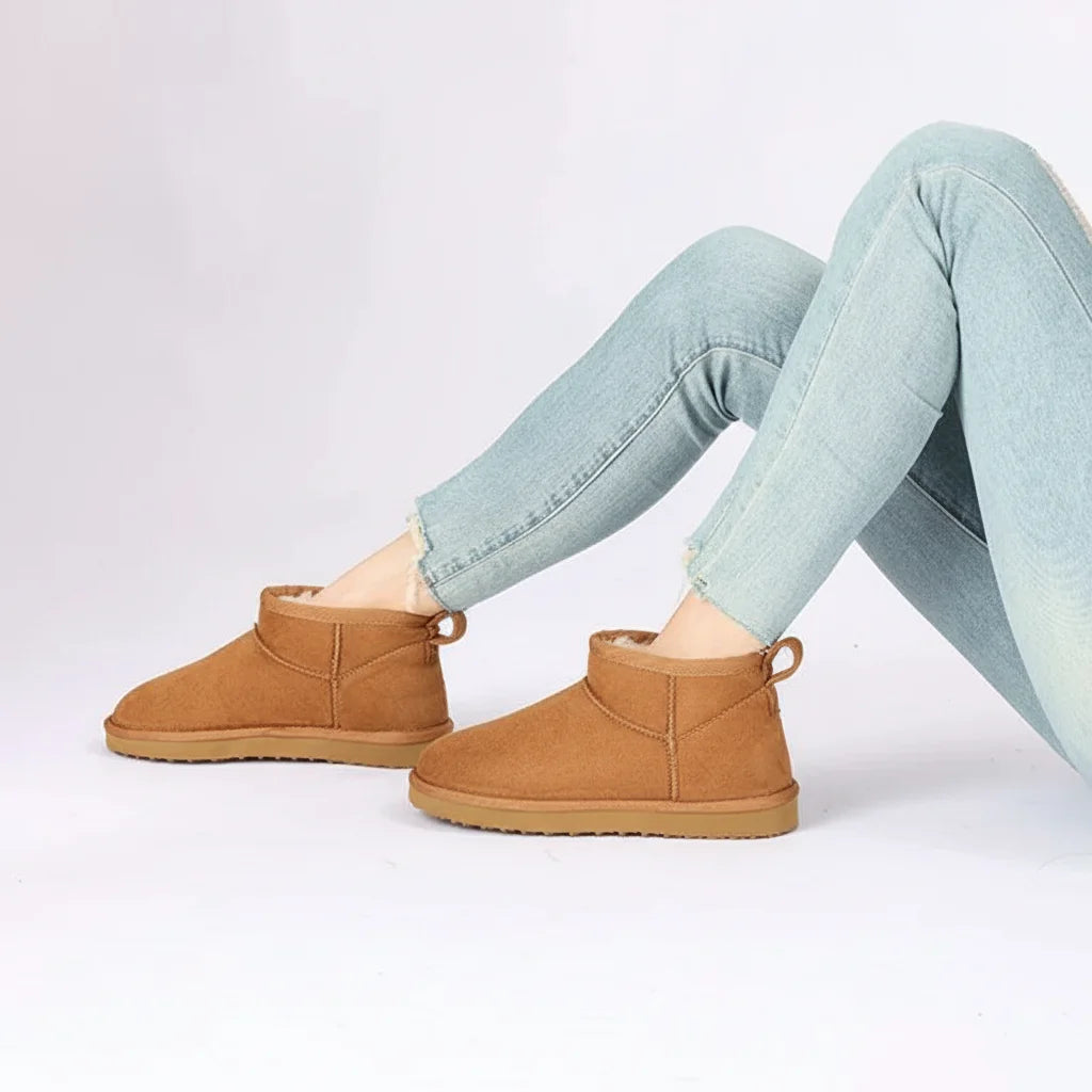 CozyStep winter dames boots - warme gevoerde enkellaarsjes suede look