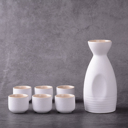Japans Sake Complete Set - Keramiek - Vintage Look - 6 Cups