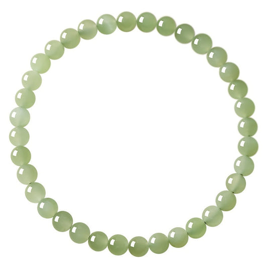 Dames Armband van Natuurlijke Hetian Jade – Helder Watergroen of Wit – 4mm/6mm Kralen