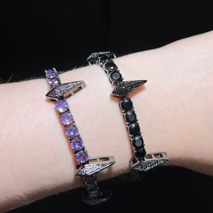 Puntige Armband met Volledig Strass – Punk Stijl - Zirkonia