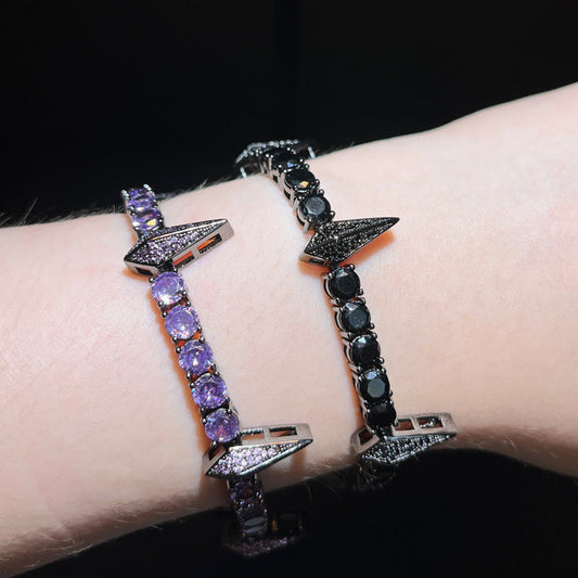 Puntige Armband met Volledig Strass – Punk Stijl - Zirkonia
