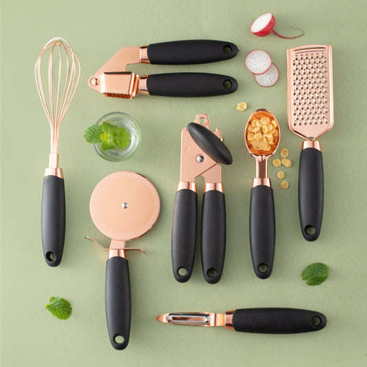 Keukengerei Set 7-delig – RVS & Koper – Antislip Handvat – Elegant Design
