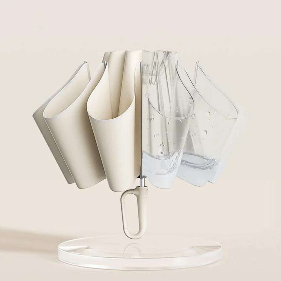 Windbestendige Automatische Paraplu met Reflecterende Rand – Compact en Waterdicht