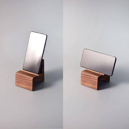 Houten Telefoonhouder - Creatief Minimalistisch Design voor Bureau
