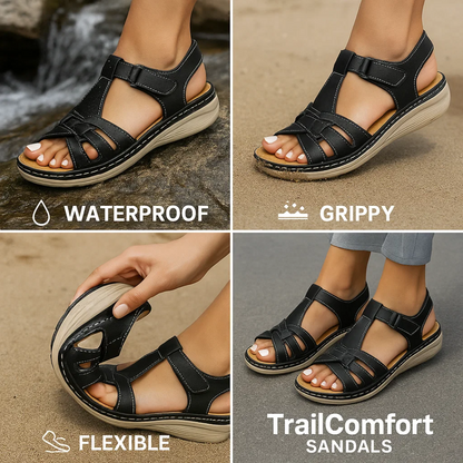 TrailWear Elegant | Orthopedische Dames Sandalen Zwart